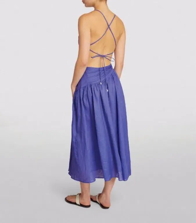 Zimmermann Tropicana Asymmetric Dress Cobalt Blue Size 1/Au 10 photo 2
