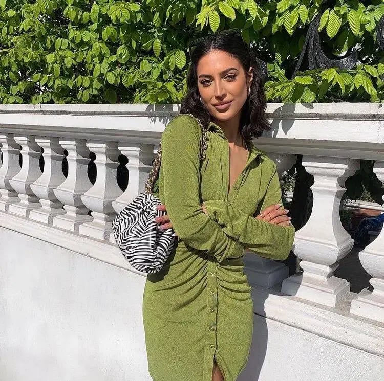 With Jéan Andy Dress Forest Green Size S photo 6