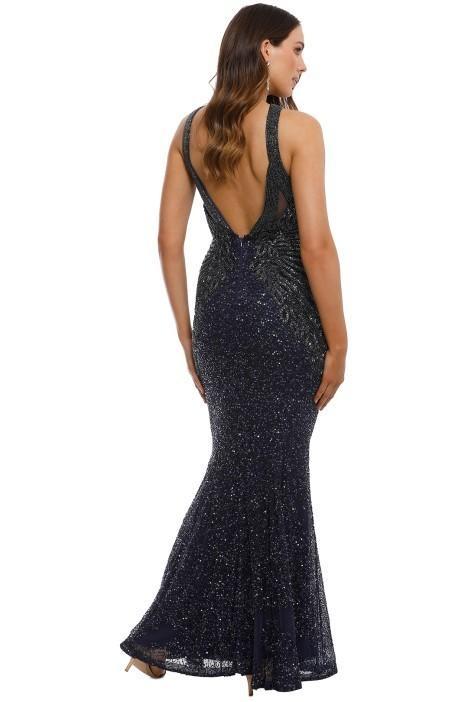 Rachel Gilbert Saskia Beaded Gown Navy Size AU 12 photo 4