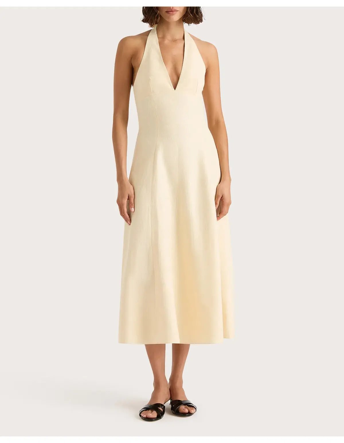 Faithfull the Brand  Marais Midi Dress Yellow Size 6 photo 2