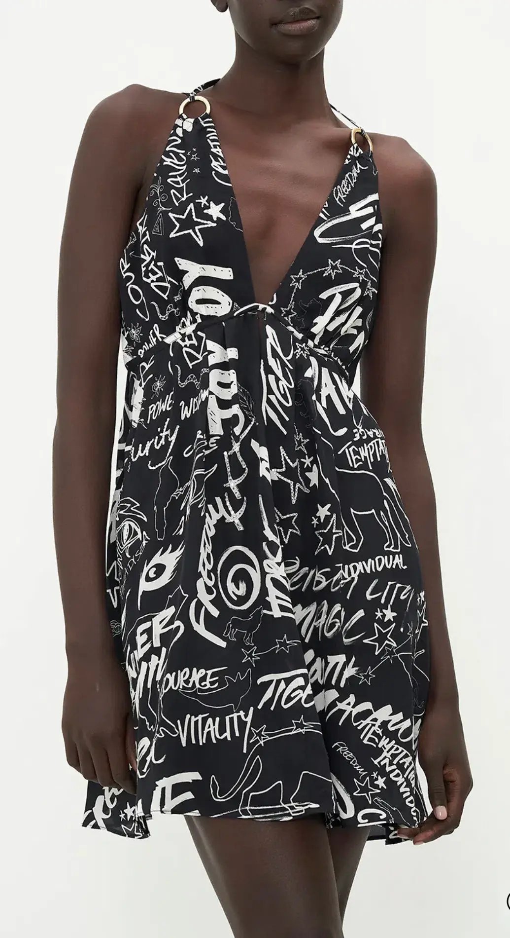 Camilla Spirit Scribble Short Flared Dress With Hardware Size 10 photo 2