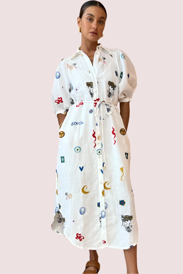 Alemais Soleil Embroided Linen Shirtdress photo 4