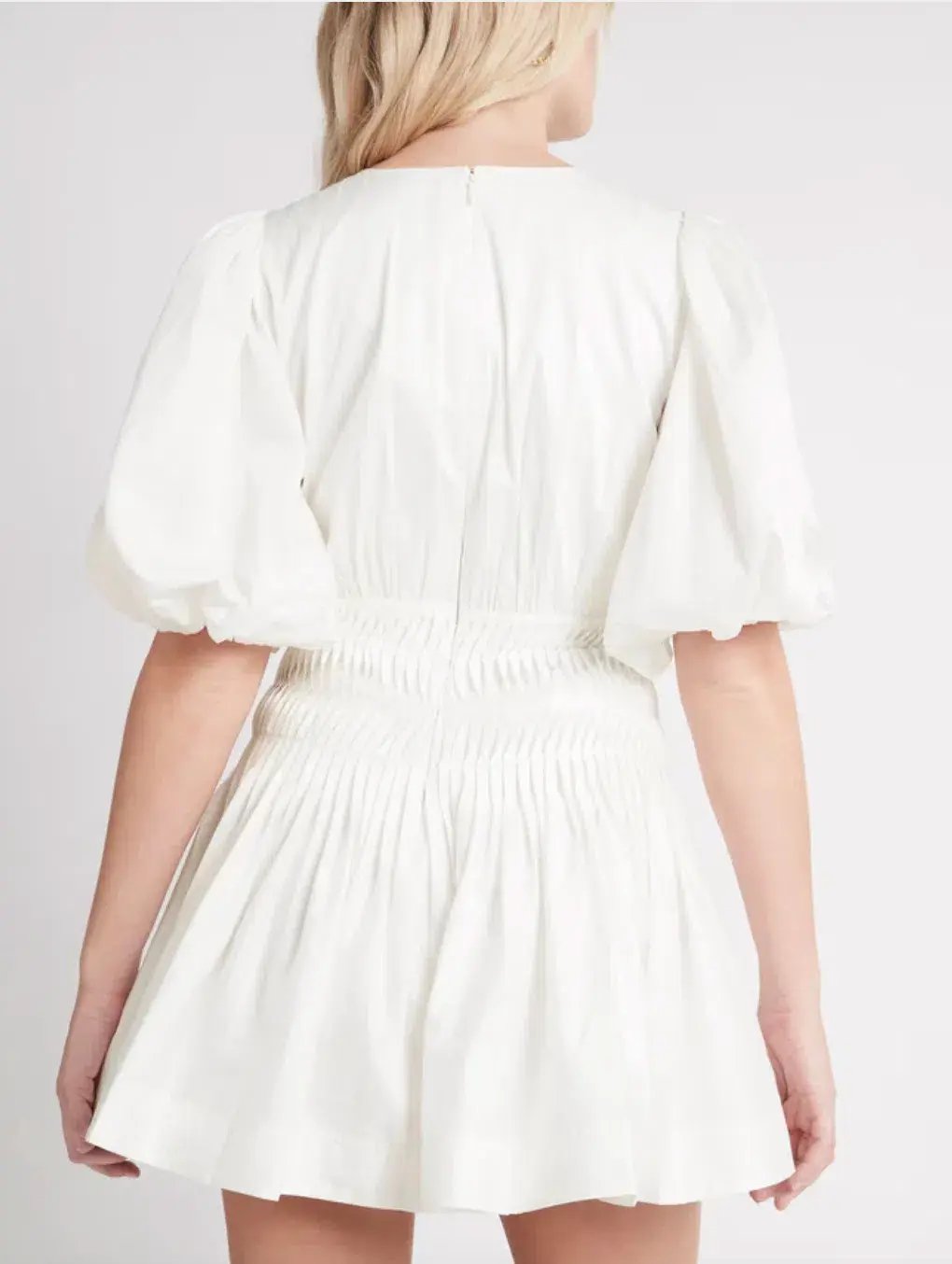 Aje Tidal Tucked Mini Dress White Size 8 / S photo 3