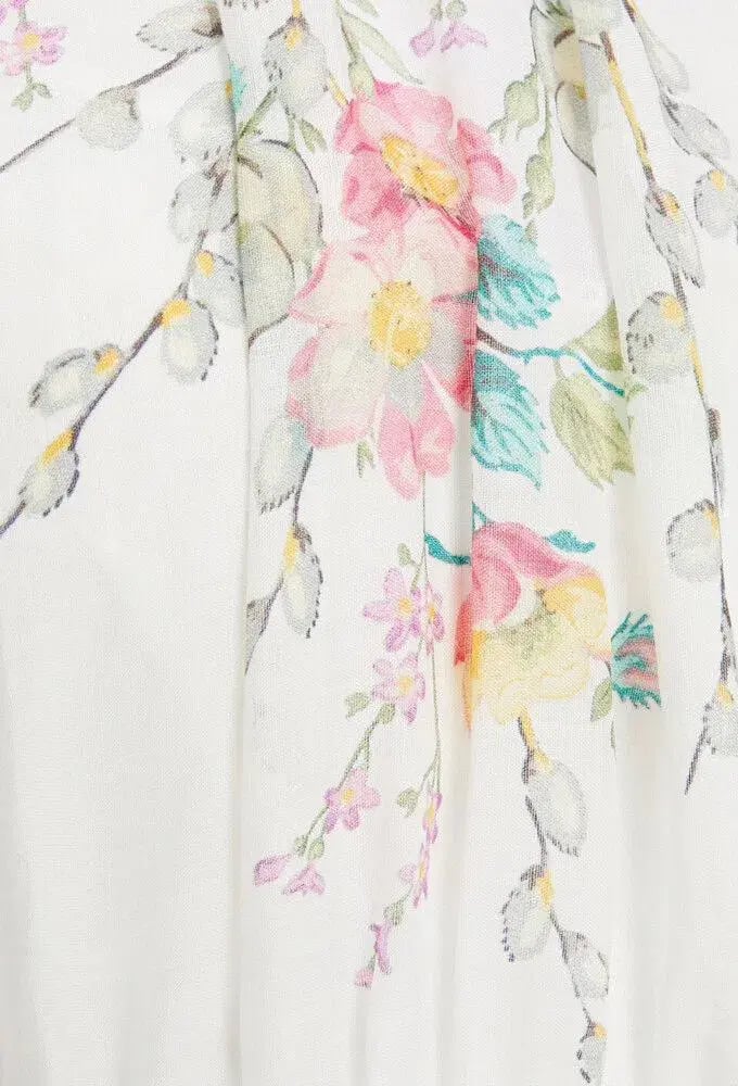 Zimmermann Zinnia Shirred Waist Long Dress Floral Size 2 / AU 12 photo 2