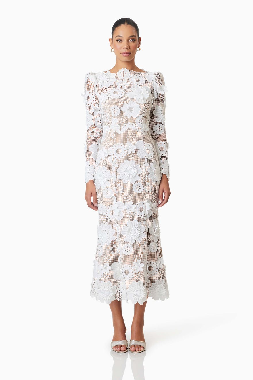Elliatt Autumn Midi Dress - Ivory photo 4