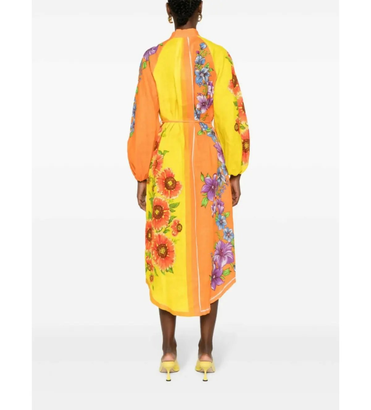 Alemais Jude Linen Midi Shirtdress Multi/Floral Size AU 10 photo 3