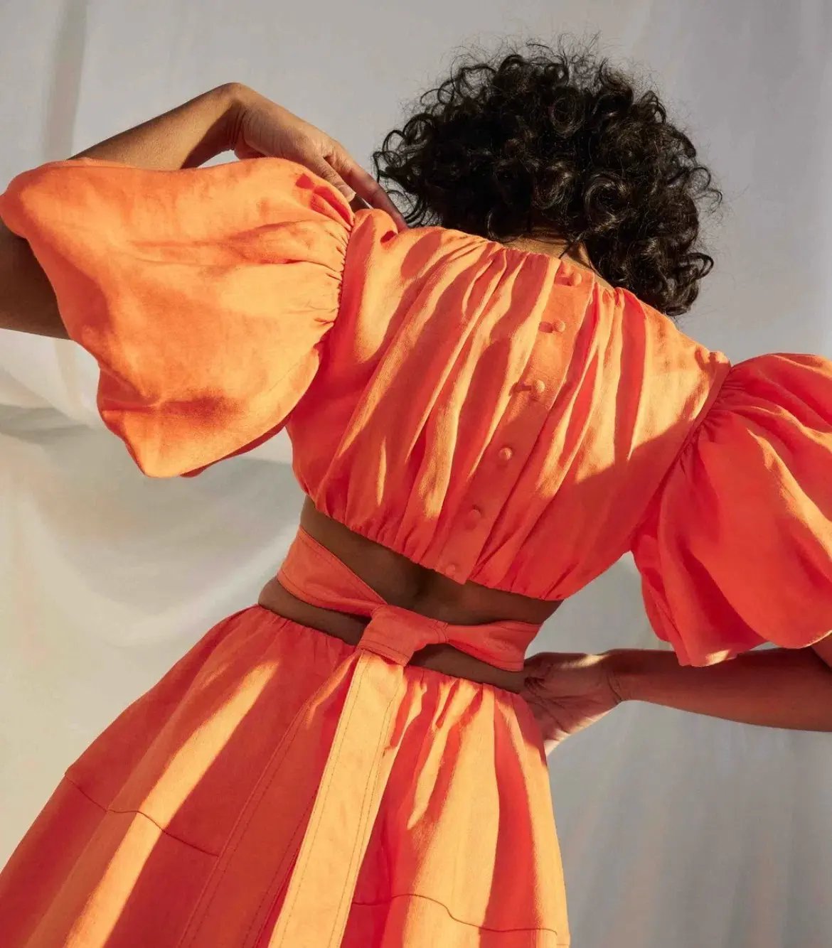 Aje Cosette Tie Back Midi Dress Orange Size 12 photo 2