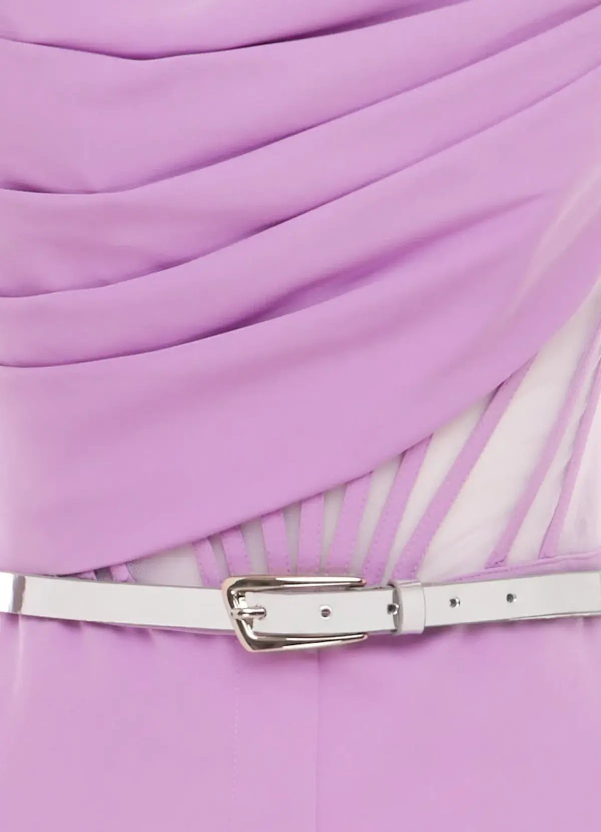 Leo Lin Carmen Draped Jumpsuit Lilac Size AU 10 photo 2