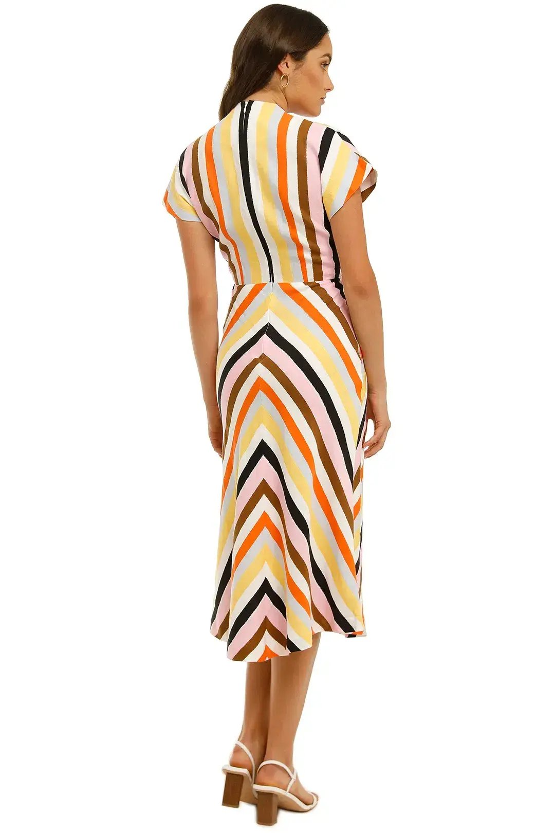 Rebecca Vallance Franklin SS Midi Dress Multi Size 8 photo 3