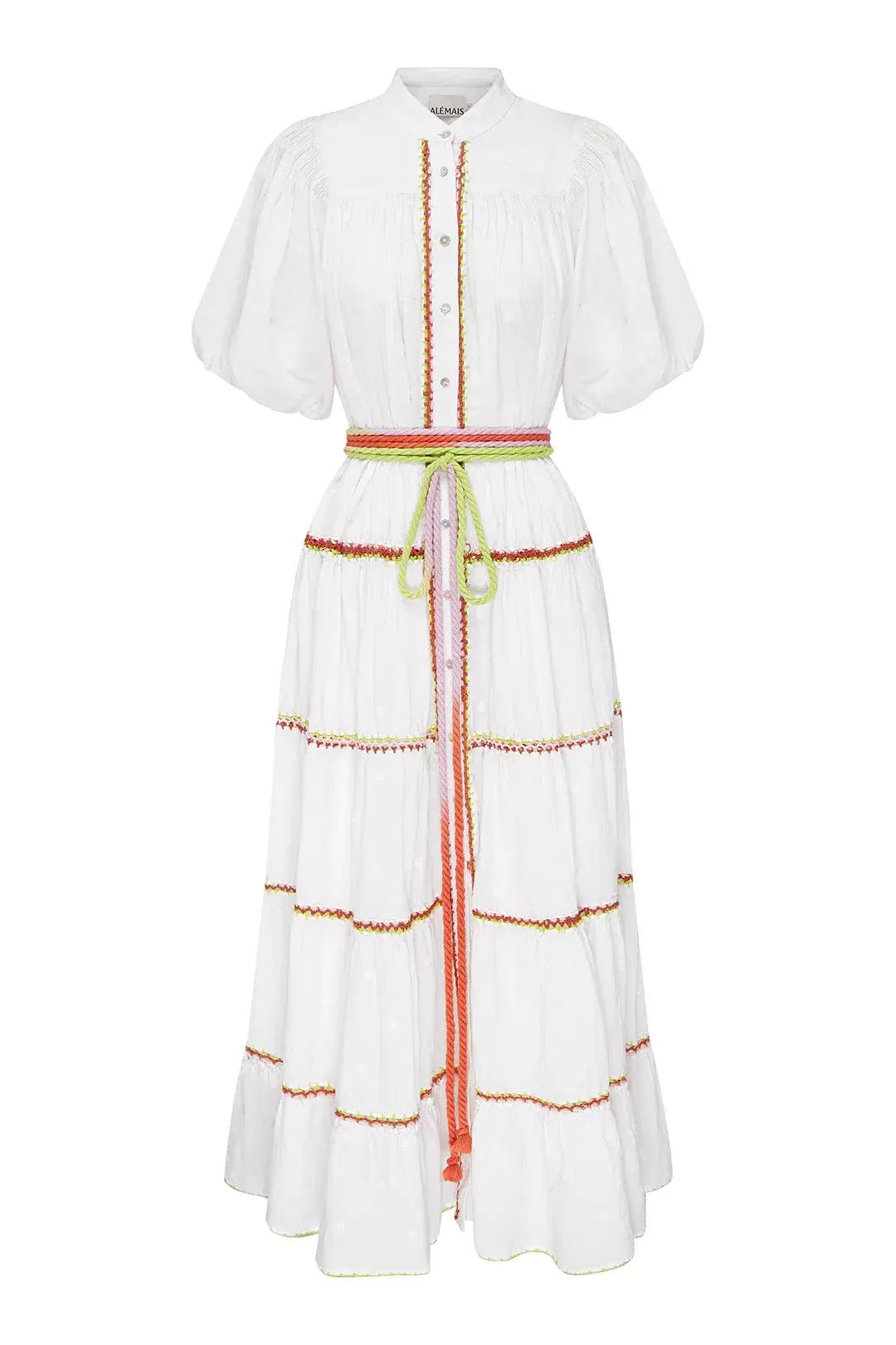 Alemais Giselle Embroidery Midi Dress White Size 14 photo 4