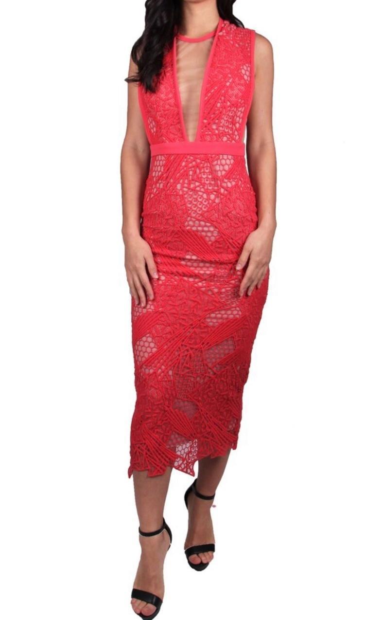 Manning Cartell Gallery Views Sheath Dress Scarlet Red Size 8 photo 2