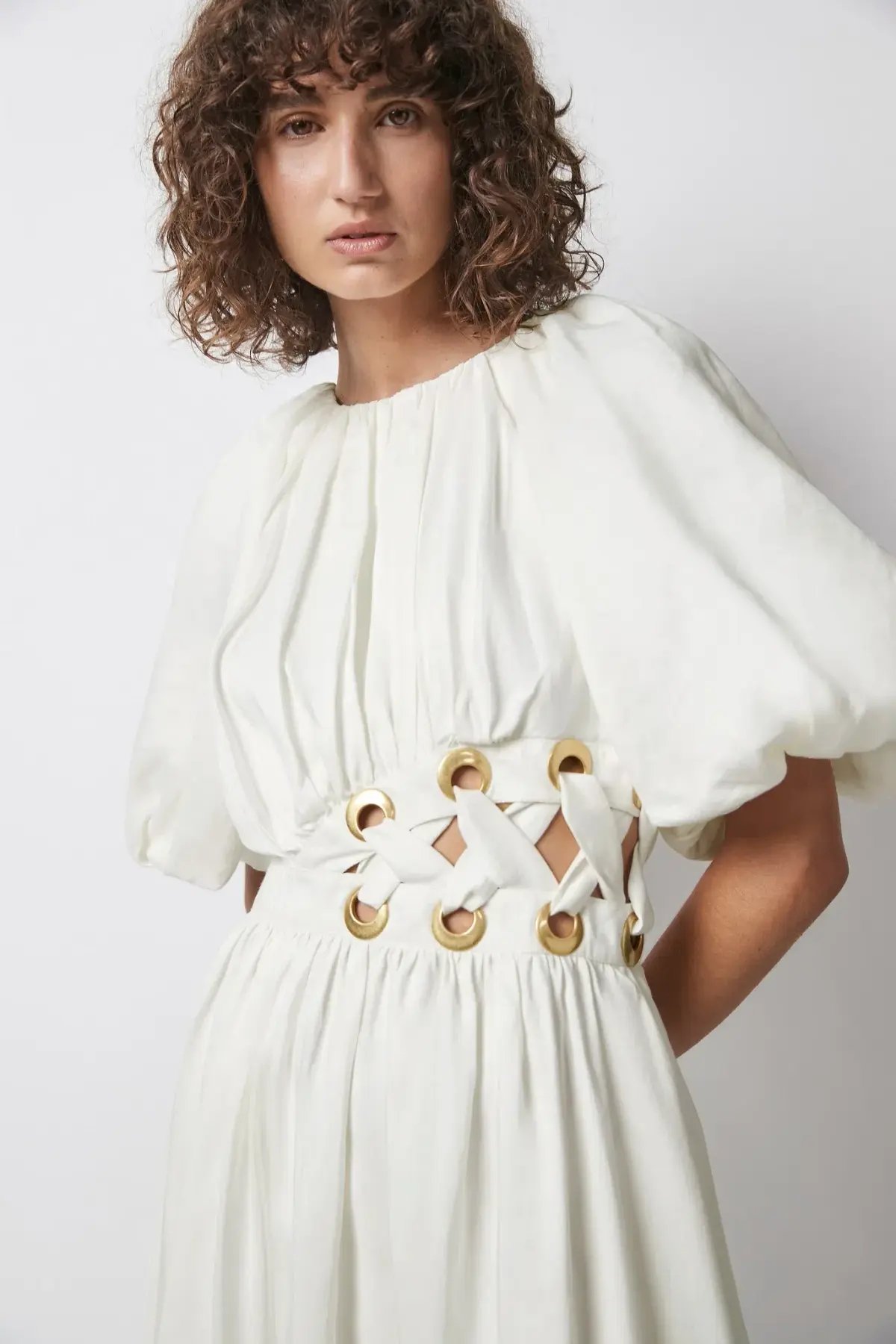 Aje Virtuous Asymmetric Midi Dress White Size 10 photo 3