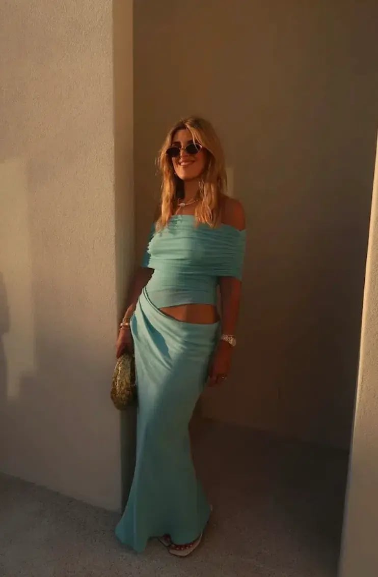 Benni Nico Maxi Off Shoulder Maxi Dress Aquamarine Size S / AU 8 photo 3
