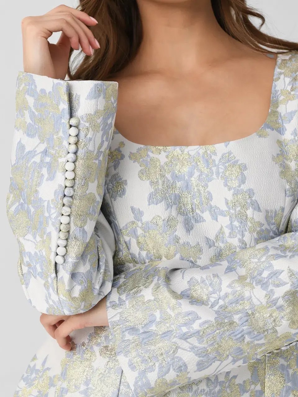 ANNA QUAN Margot Dress in Water Lillies Blue Size 8 AU photo 4