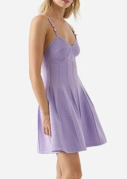 Aje Phaedra Ottoman Bustier Mini Dress Lilac Size M / Au 10 photo 2