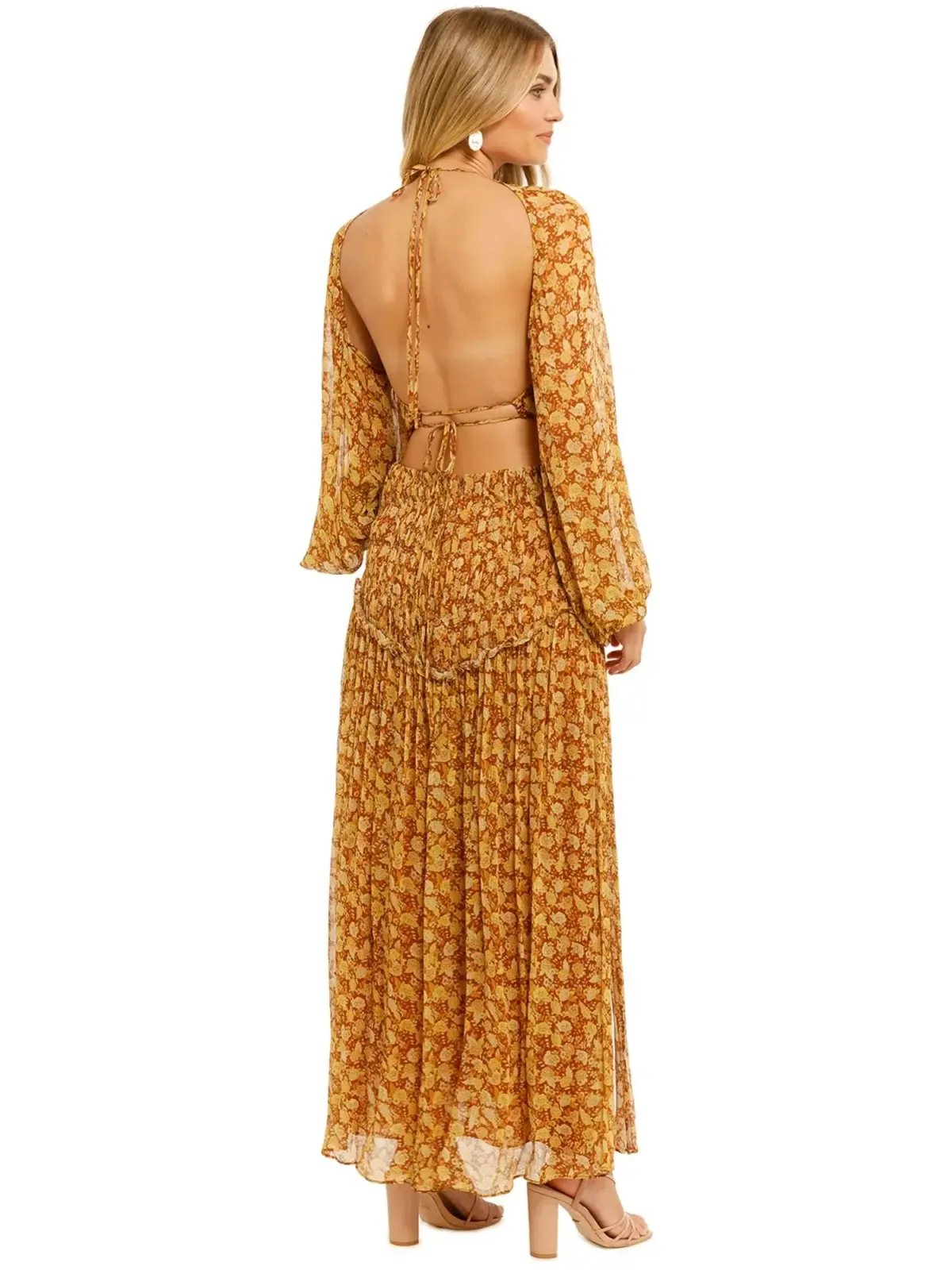 Shona Joy Sunset Cut Out Midi Dress in Tumeric Size AU 12 photo 3