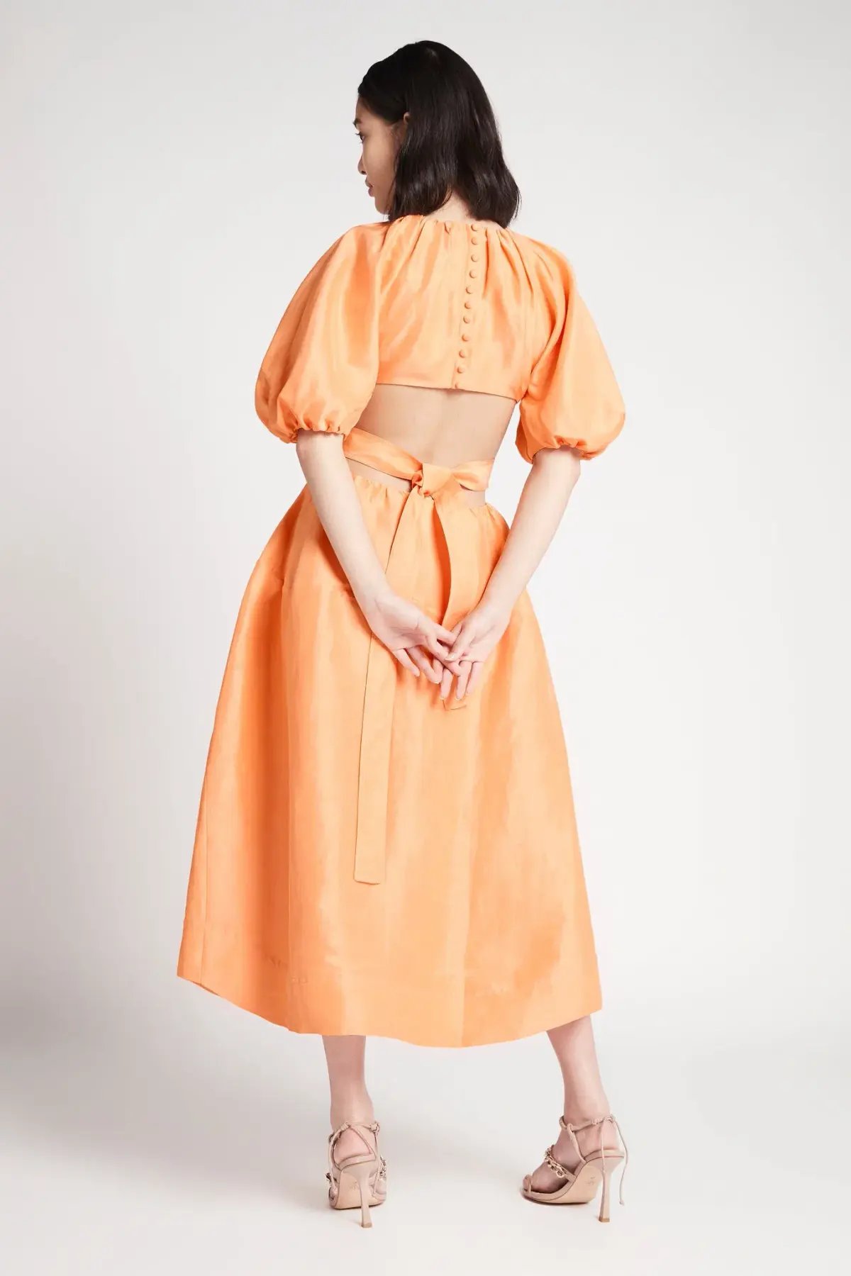 Aje Mimosa Midi Dress Orange Size 8 photo 3