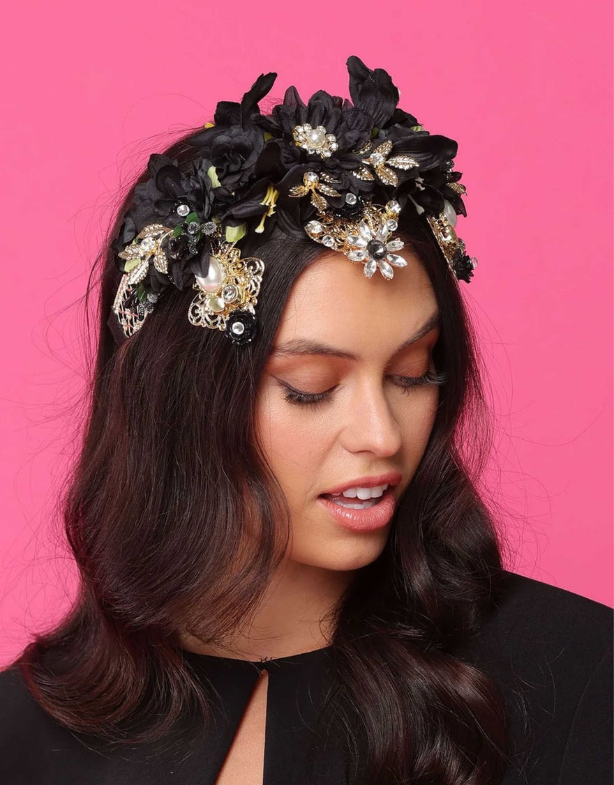 Morgan & Taylor Violet Headpiece, Black photo 3