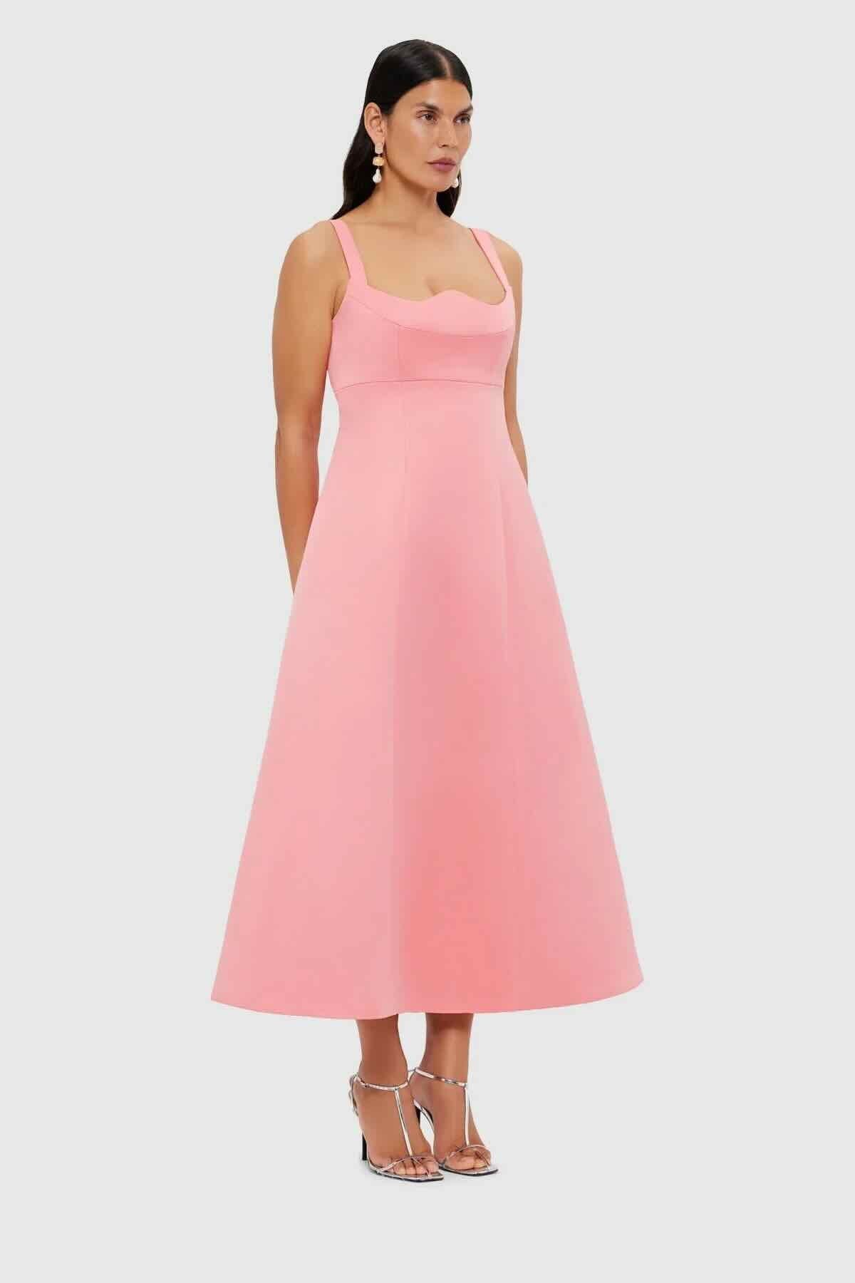 LEO LIN ODETTE MIDI DRESS - STRAWBERRY PINK photo 8