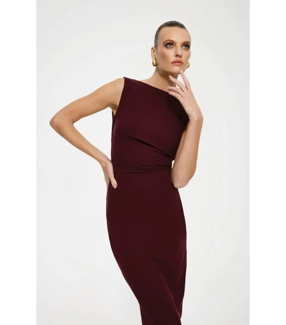 Effie Kats Verona Maxi Gown in Wine Size AU 8 photo 2