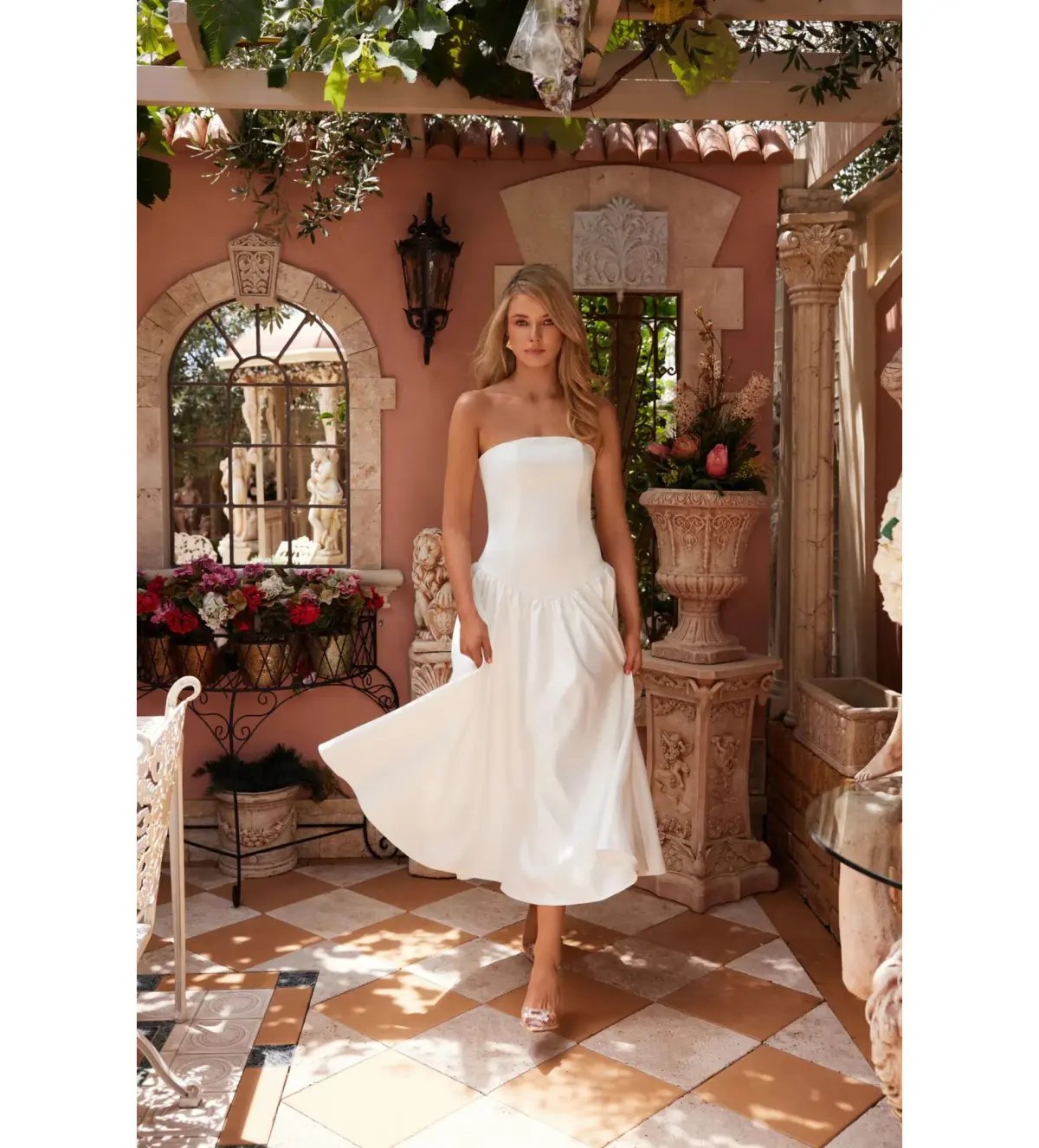Elle Zeitoune Maggie Midi Dress White Size AU 8 photo 2