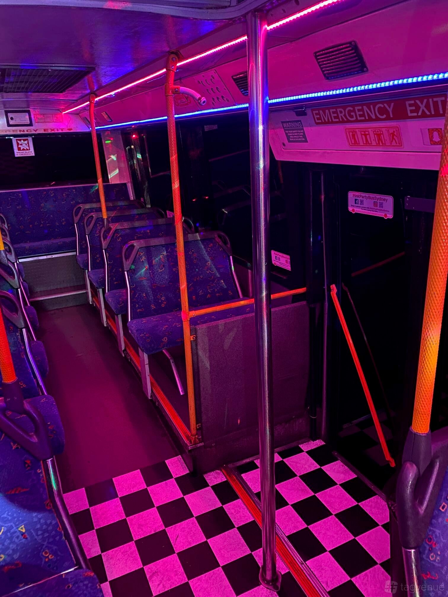 50 Seater Dance Floor & Pole at Pink Party Bus photo 3