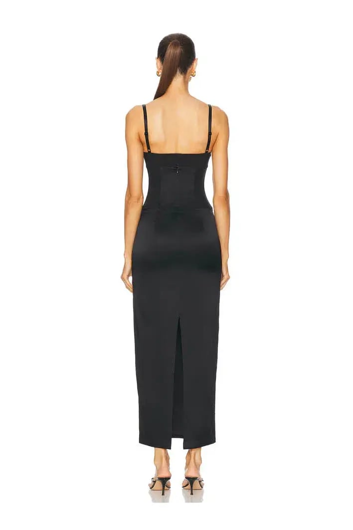 Sir the Label Sonora Evening Midi Dress Black Size 8 photo 2