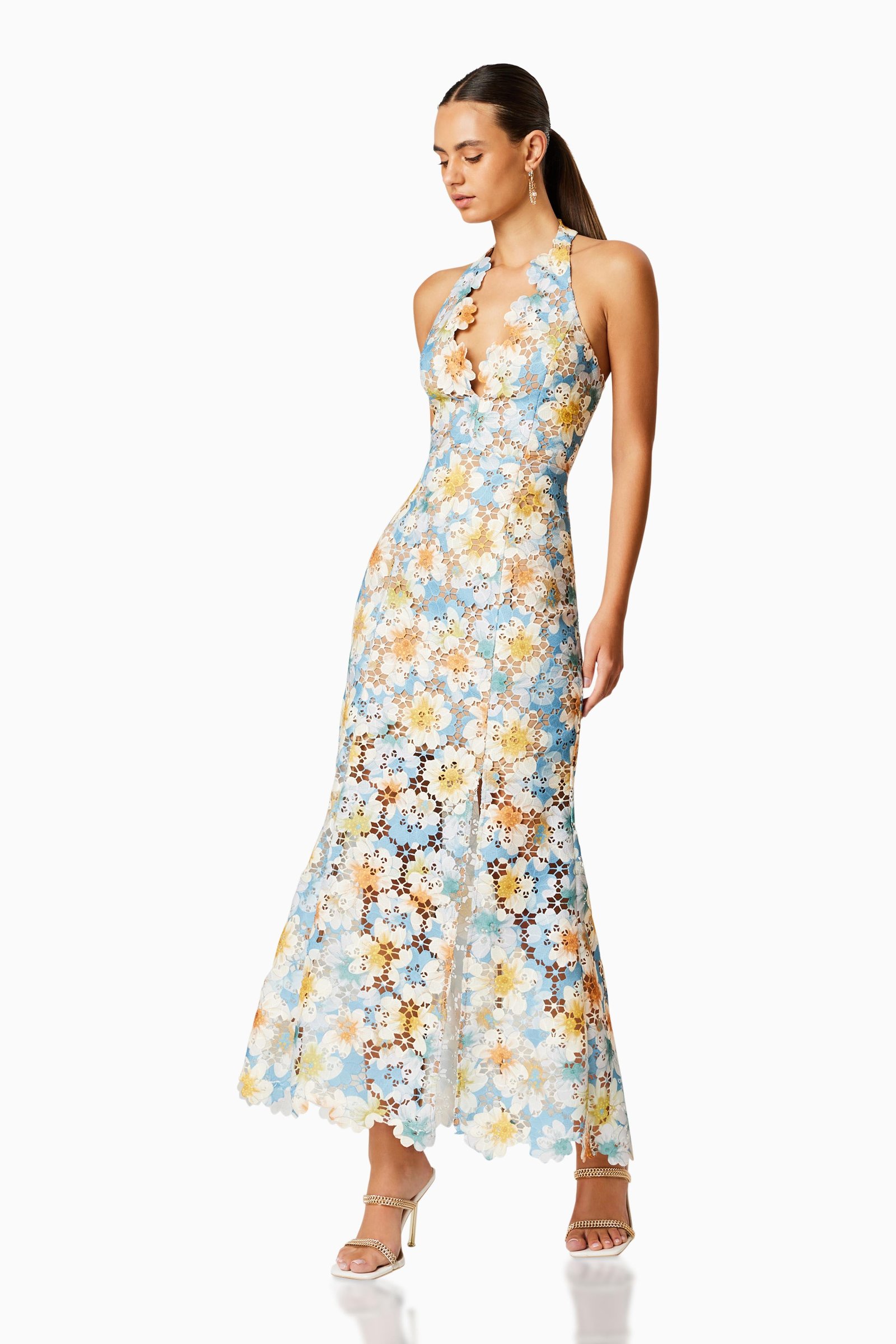 ELLIATT NESTING FLORAL LACE MAXI DRESS - MULTI photo 5