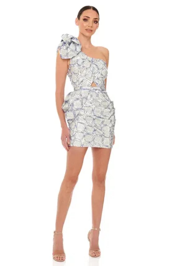 Eliya The Label Elevation Dress Metallic Silver Size 8 photo 2
