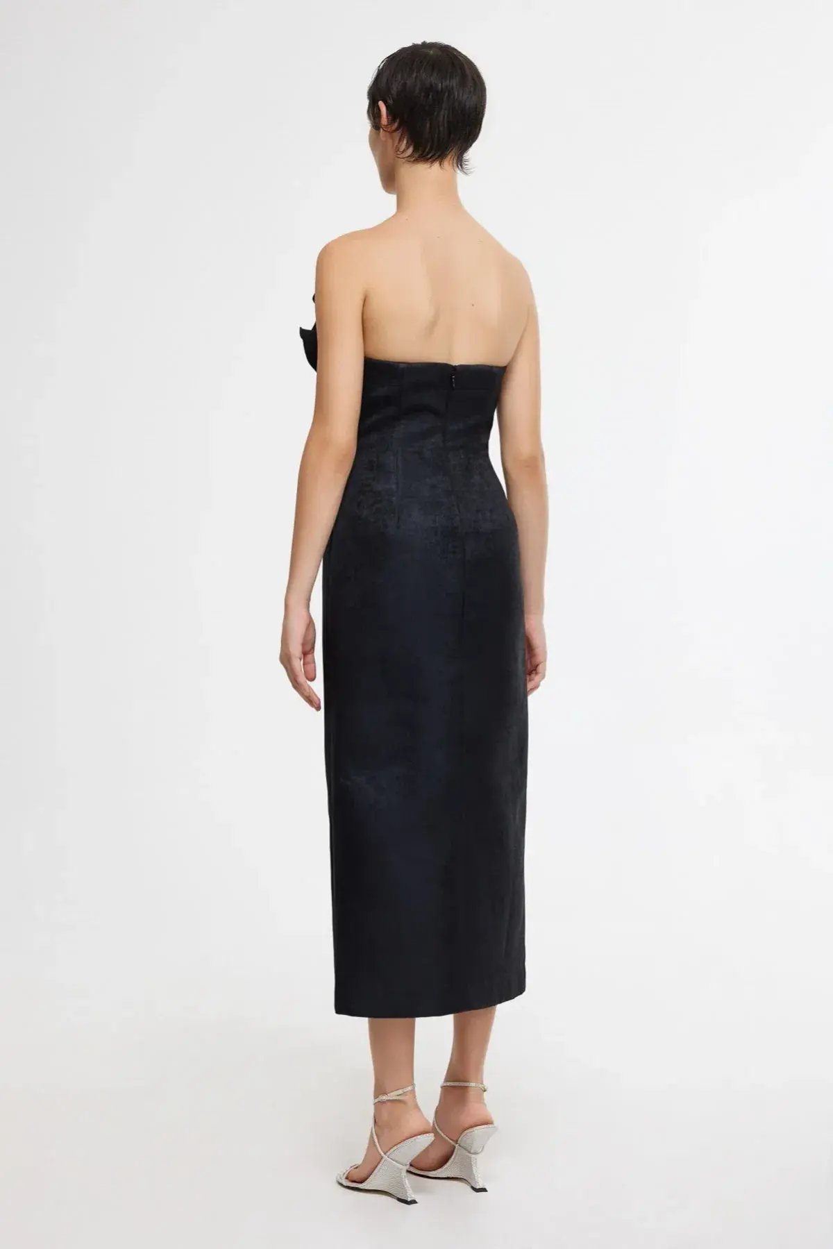 Acler Webster Midi Dress in Black Metallic Size AU 12 photo 2