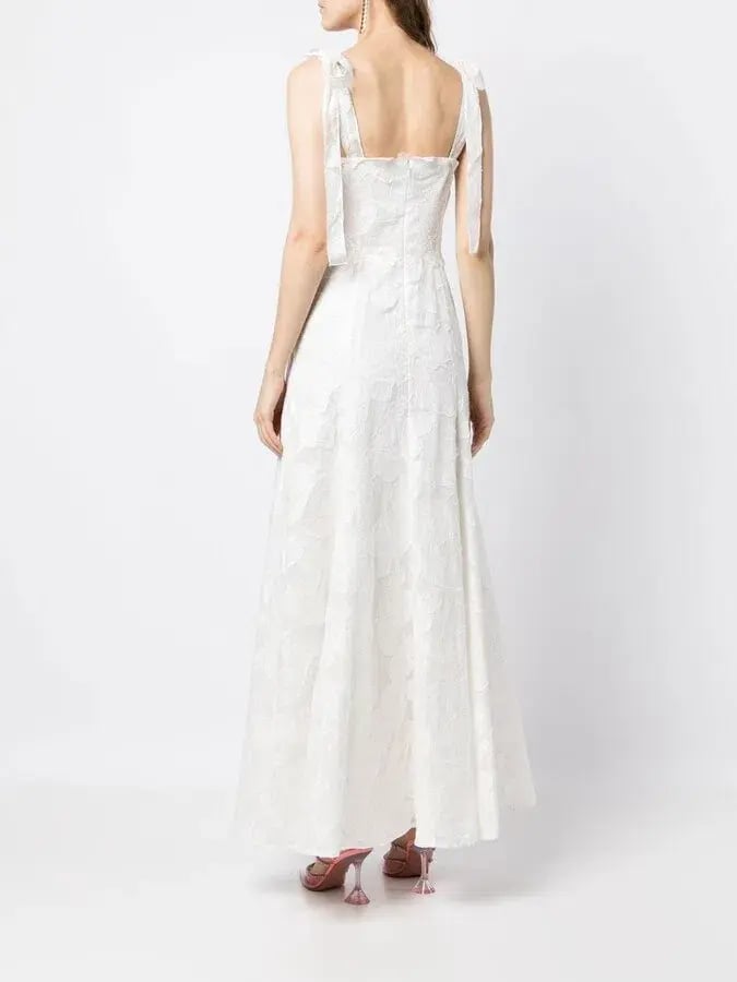 Rachel Gilbert Emilia Floral Lace Maxi Dress Ivory Size 12 photo 3