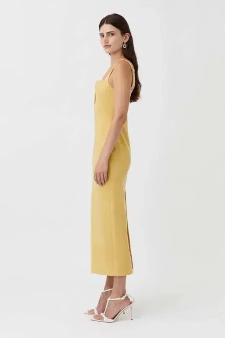 Camilla & Marc Brixton Midi Dress Mustard Yellow Size 8 photo 4