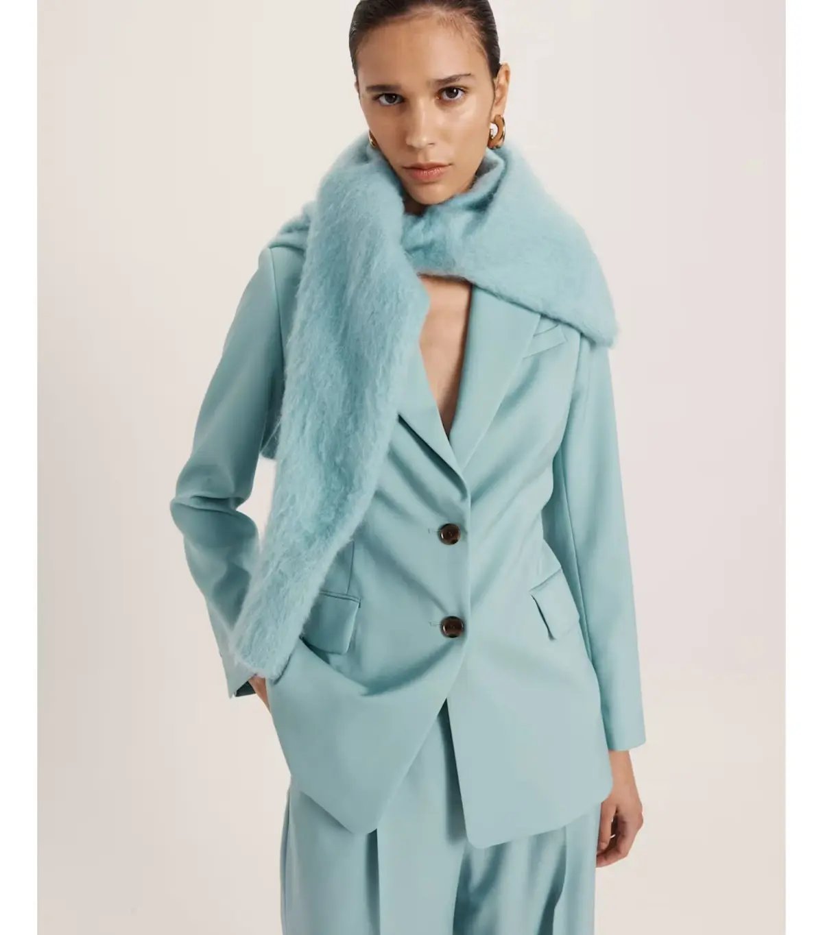 Saba Suki Classic Wool Blazer in Seafoam Size AU 12 photo 4