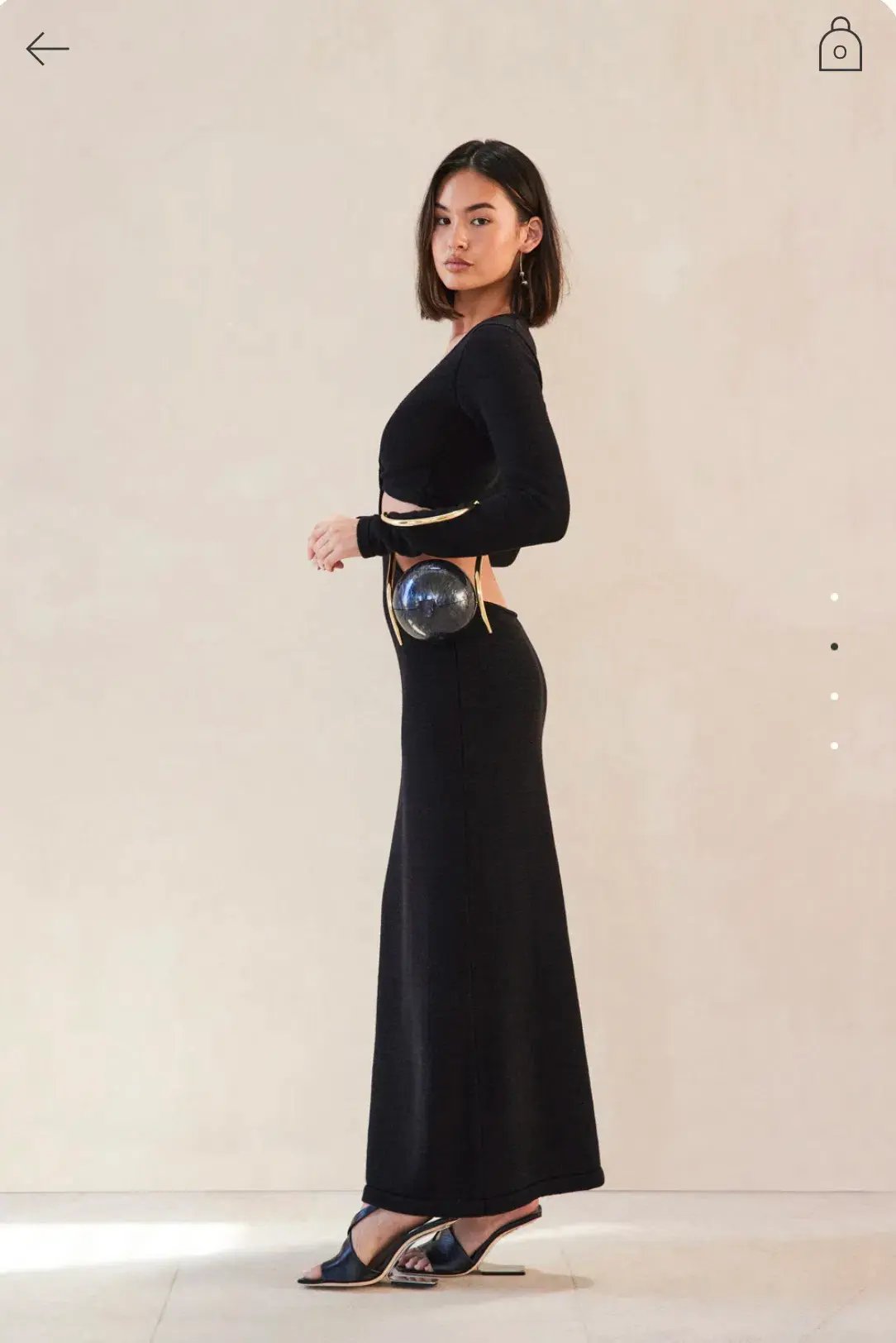 Cult Gaia Jana Knit Dress Black Size S photo 3