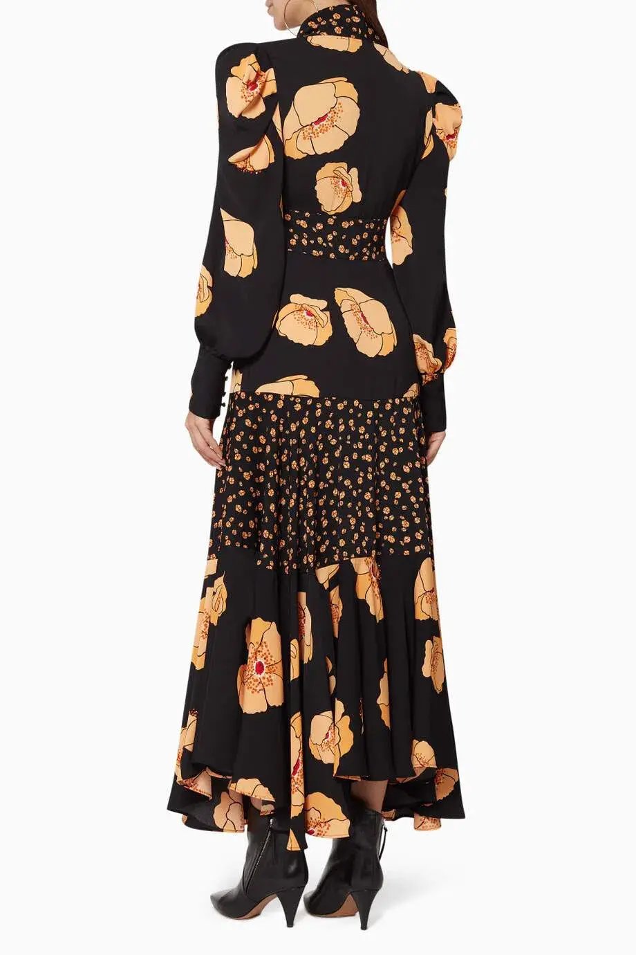 Acler Elton Dress Black/Floral Size 10 photo 3