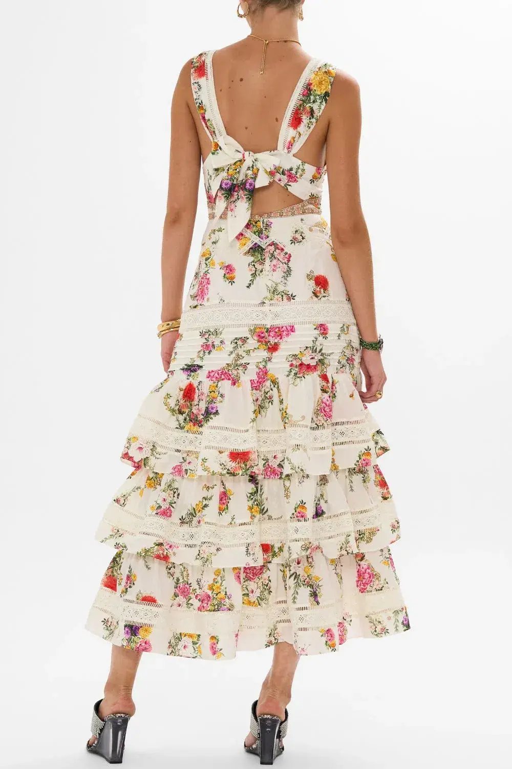 Camilla Tiered Ruffle Hem Dress Egyptian Rose (M/AU 12) photo 2