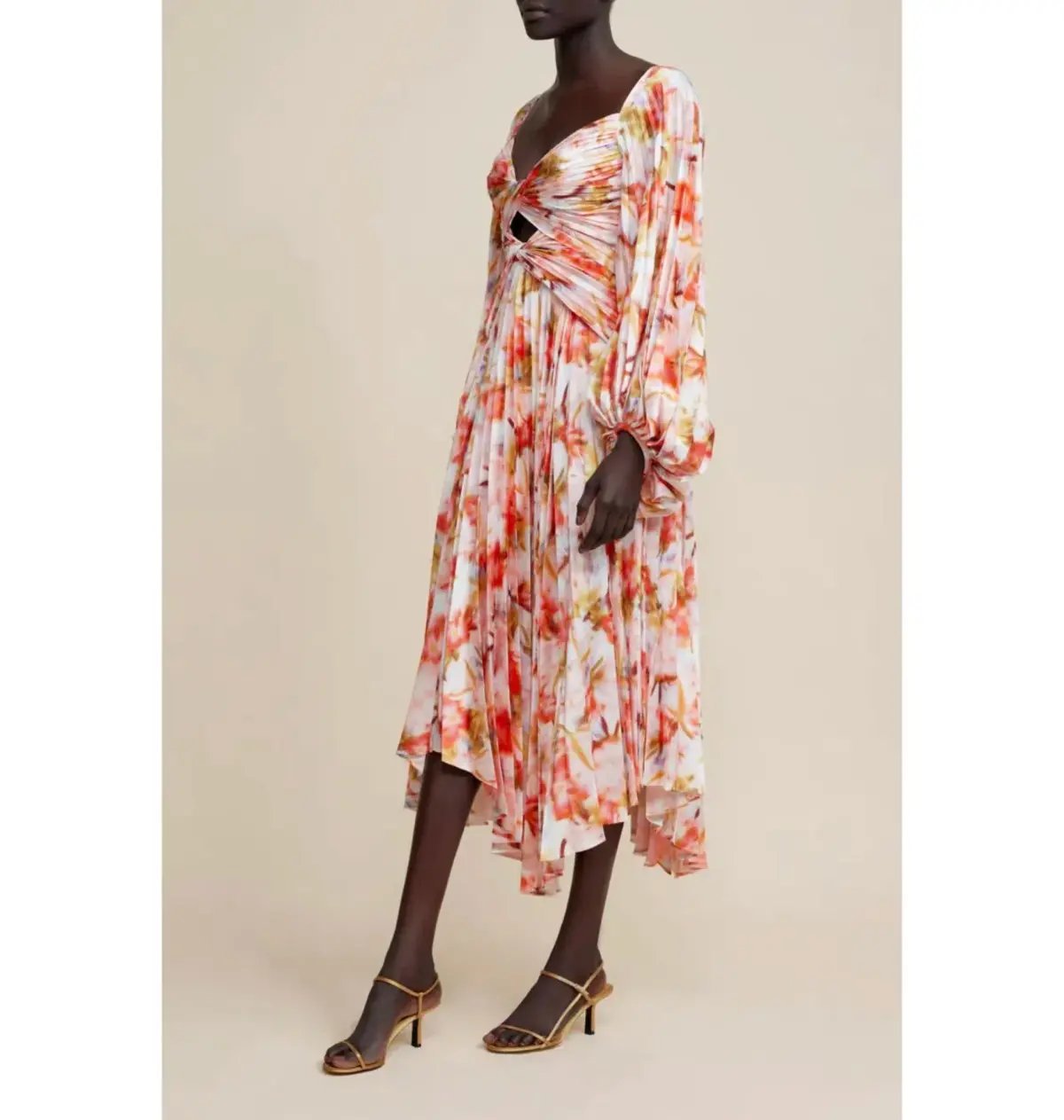 Acler Aurora Midi Dress Rouge Medley Print Size AU 10 photo 5
