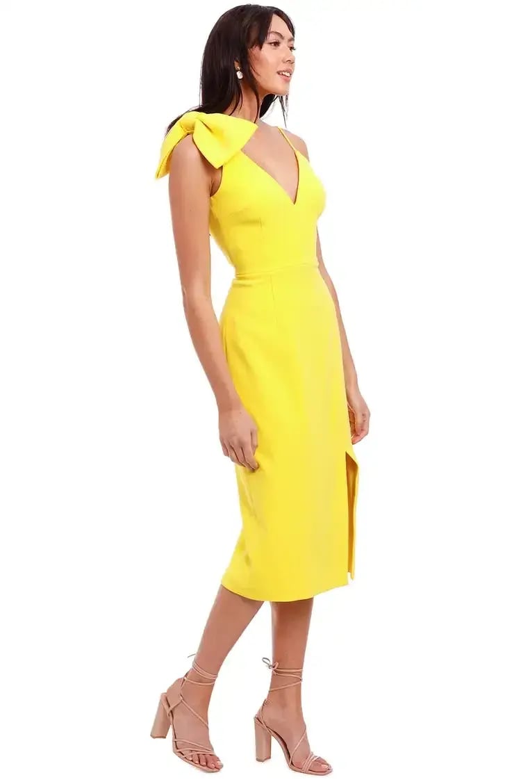 Rebecca Vallance Love Bow Dress in Yellow Size 12 photo 2