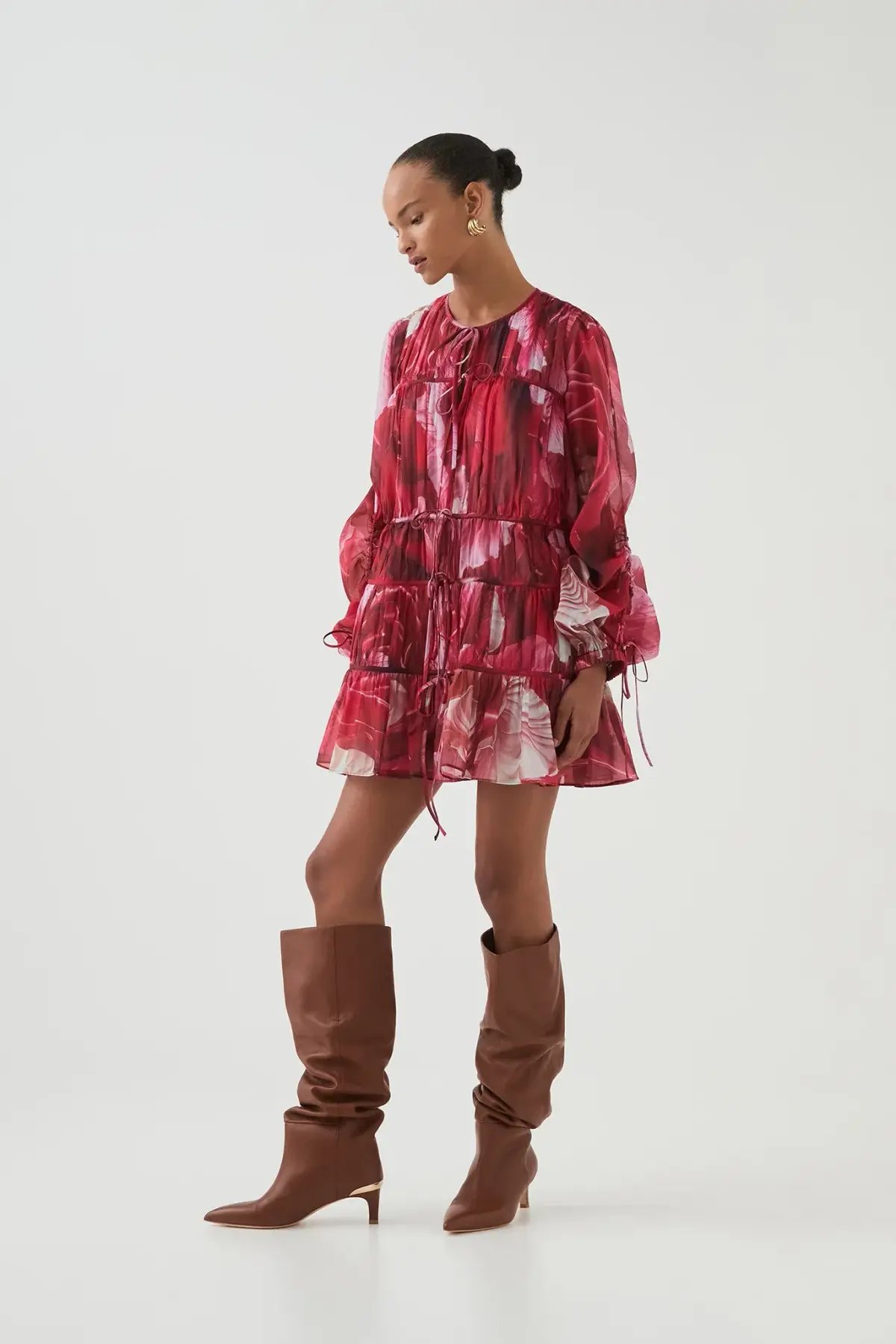 Aje Flora Mini Dress Prismatic Floral Red Size 6 / XS photo 3