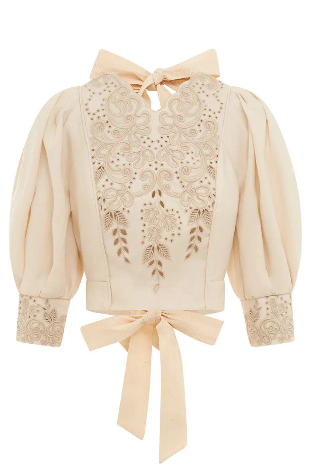 Alemais Violeta Tie Back Top Cream Size 6 photo 5