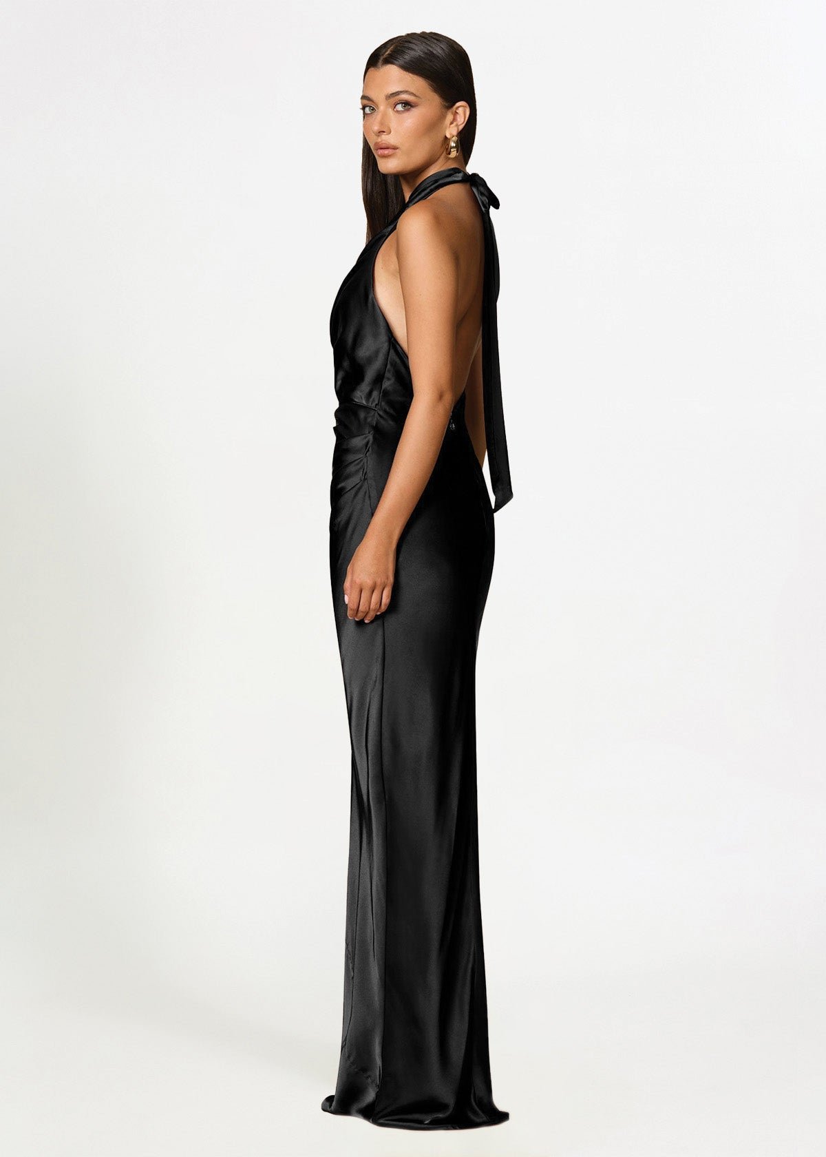 Penelope Drape Gown in Black photo 3
