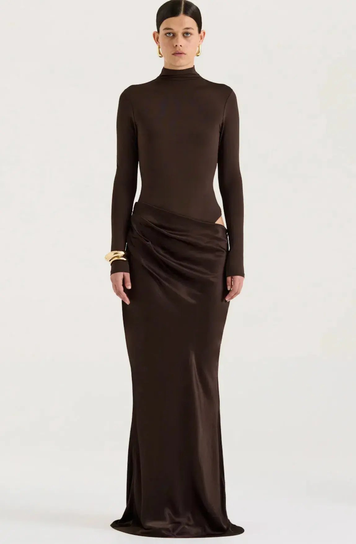 Henne Soraia Long Sleeve Maxi  Dress Chocolate Size XS / Size AU 6 photo 2