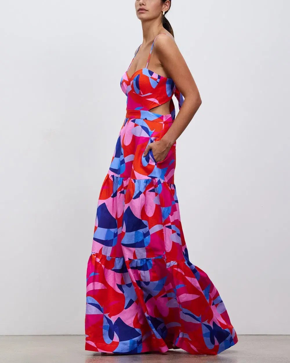 Rebecca Vallance Iggy Cut Out Maxi Dress Print Size 8 photo 7