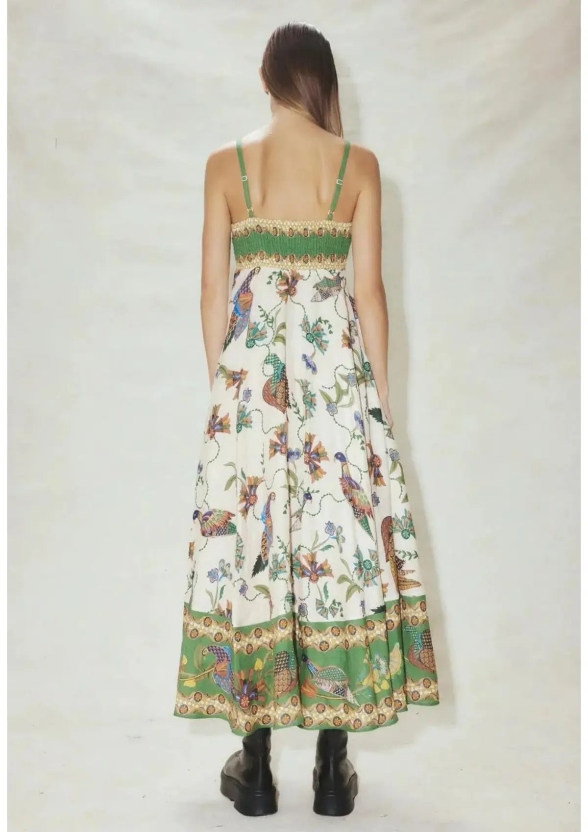 Alemais Birdie Printed-linen Midi Dress Print Size AU 6 photo 2