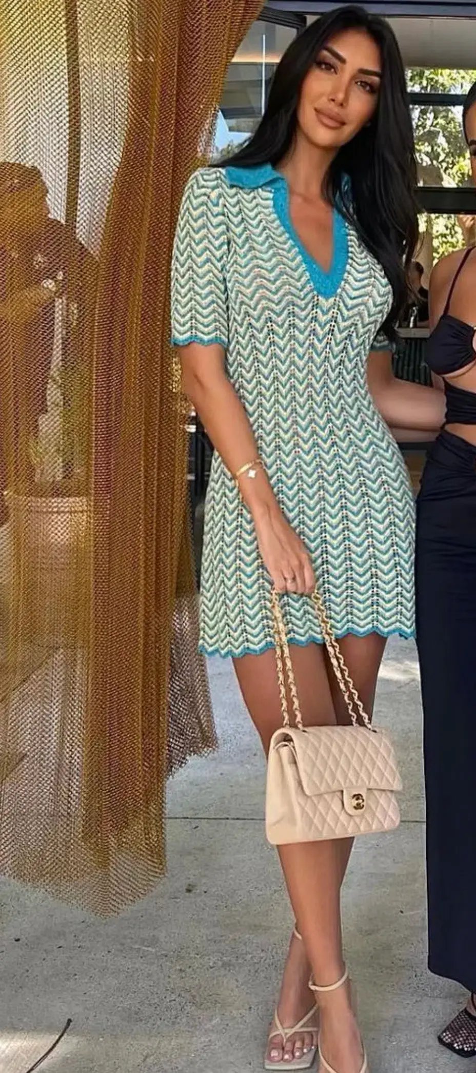 Scanlan Theodore Knit Shirt Dress Turquoise Size XS/ AU 6 photo 2