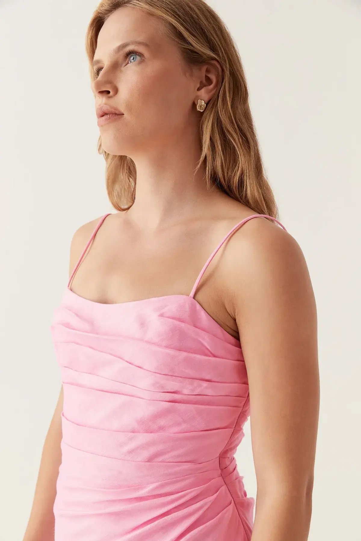 Aje Clarice Draped Maxi Dress Pink Size 6 photo 3