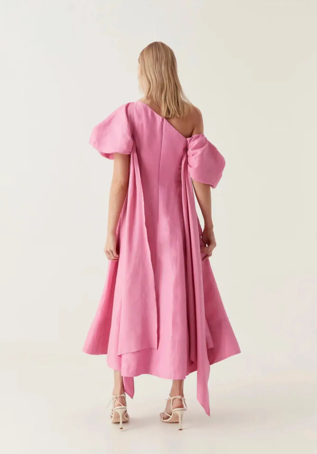 Aje Arista Tulip Sleeve Midi Dress in Cerise Pink Size 12 photo 3