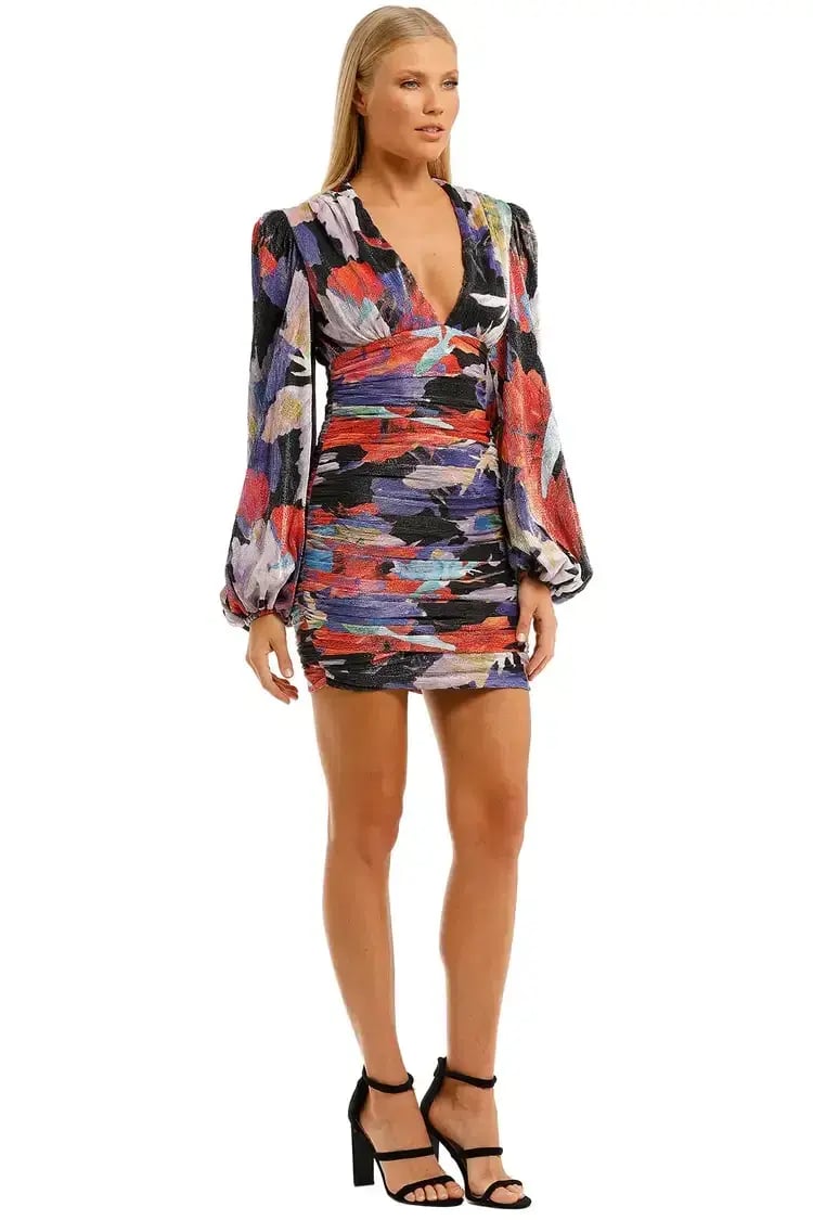 Rebecca Vallance Belladonna LS Mini Dress Print Multi Print Size 8 photo 2
