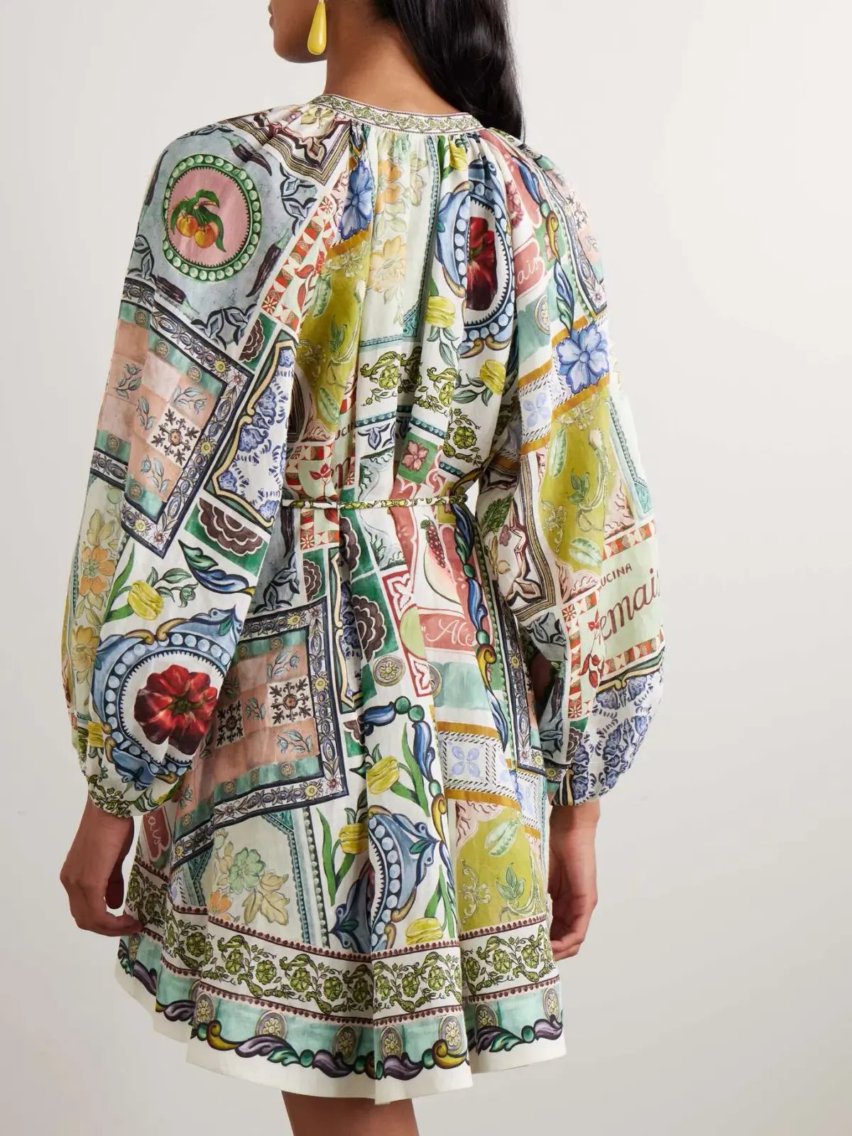Alémais Tommasina Printed Ramie Mini Dress Multi Size 8 photo 2