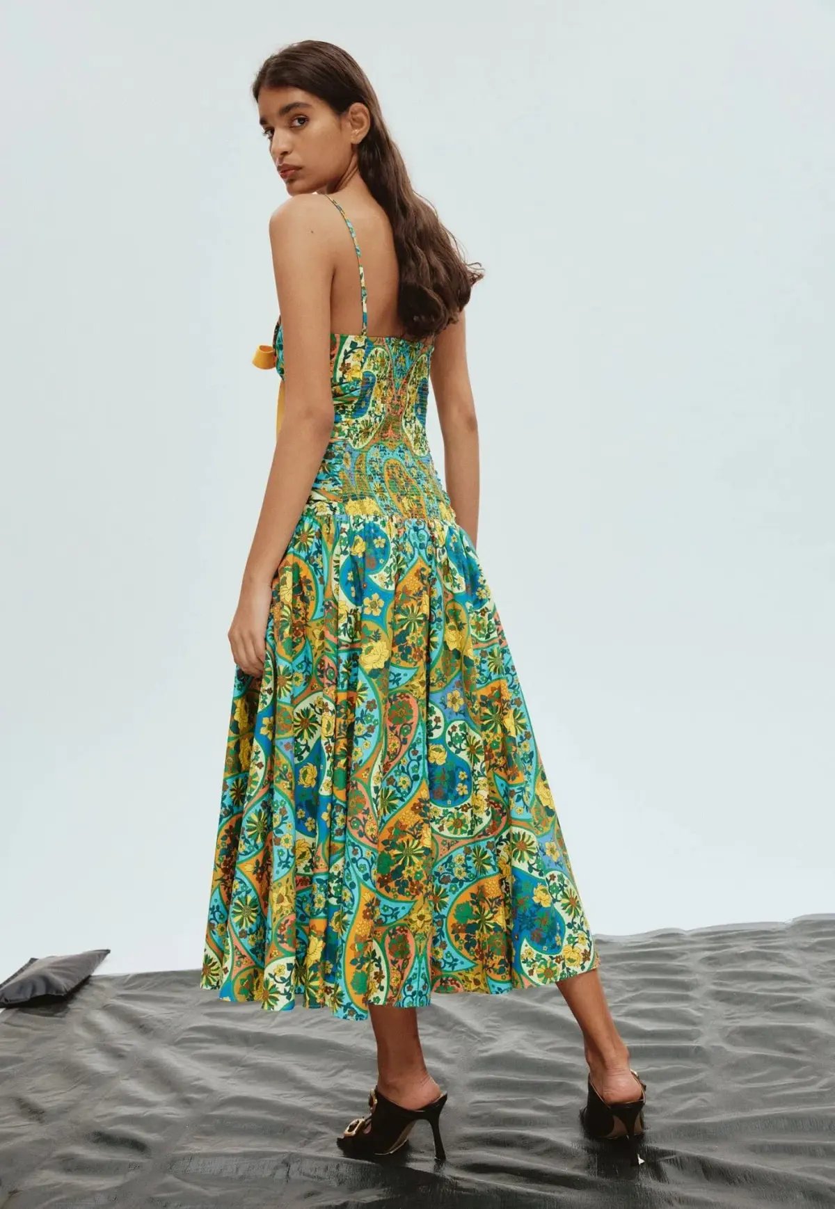 Alemais Sofie Midi Dress Green Print Size 8 photo 2